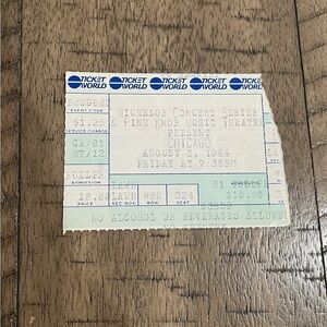 Vintage Concert Chicago Rock Band Ticket Stub Aug. 3, 1984 Pine Knob, Michigan